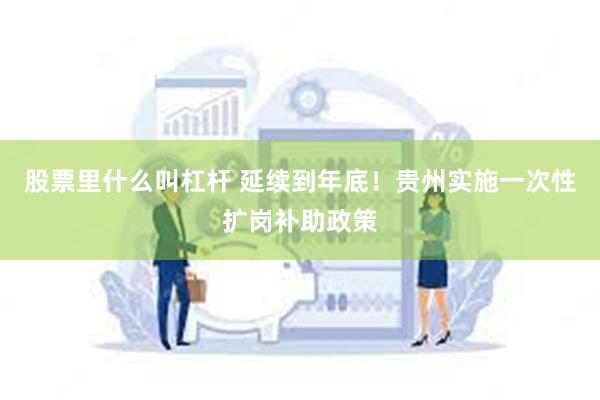 股票里什么叫杠杆 延续到年底！贵州实施一次性扩岗补助政策