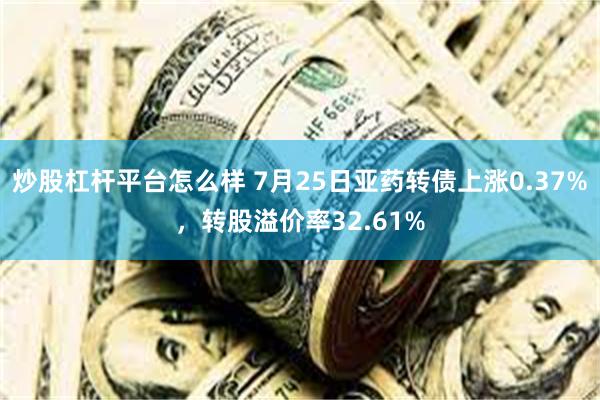 炒股杠杆平台怎么样 7月25日亚药转债上涨0.37%，转股溢价率32.61%